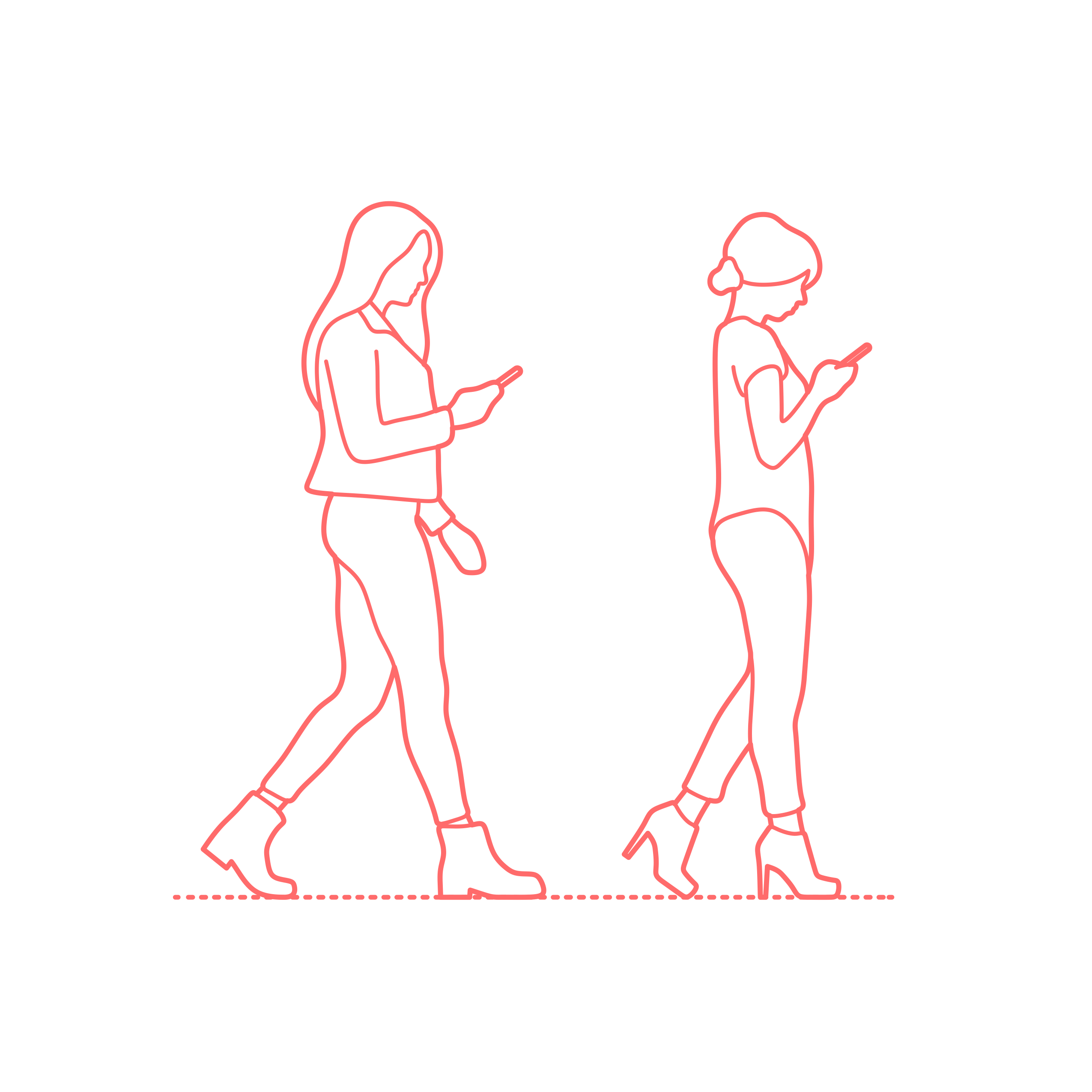Humans Looking At Phone Young Adults Women Walking Side Sketch Style Svg Vector Free Vectors